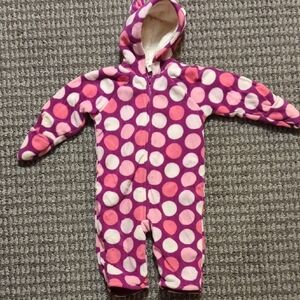 Old Navy Pink and Purple Polka Dot Kids Cold Weather Outdoor Zip Up Cover-up.